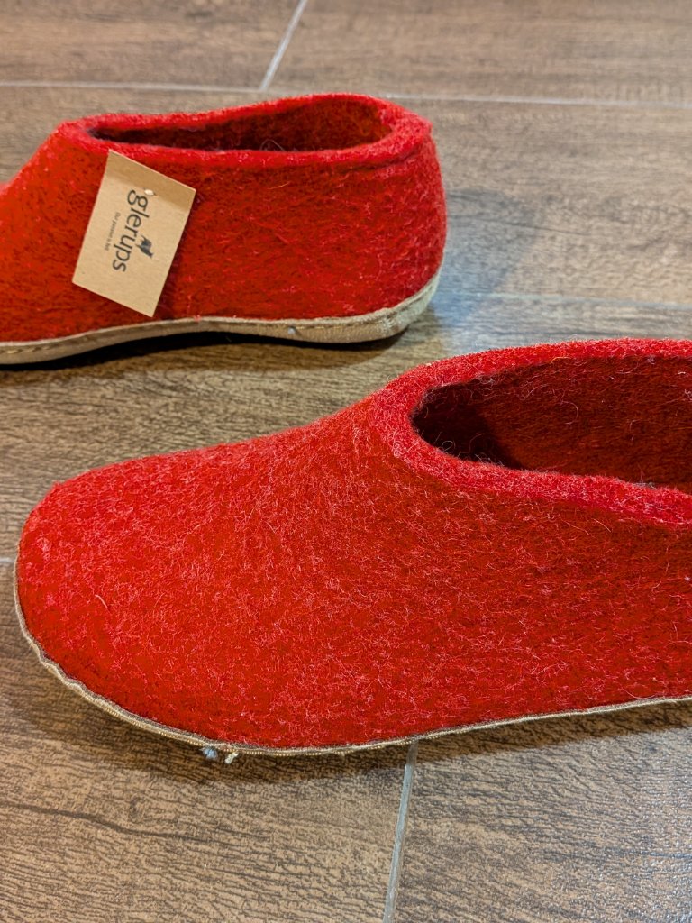 Womens Glerups Slippers - Red Woold With Leather Sole - Size Eu 36 (Us 6) — image 3 of 8